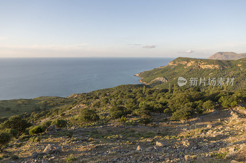 土耳其坎纳卡莱的gokceada imroz岛的乡村景色